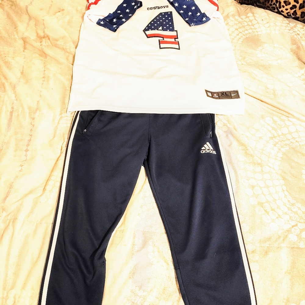Dallas Cowboys DAK PRESCOTT Alternate jersey(XL) 2 matching Adidas joggers (Lg) - Picture 4 of 4